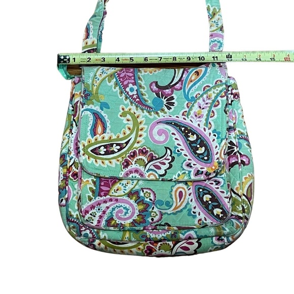 Vera Bradley Mailbag Tutti-Frutti Paisley Print Bag Crossbody Green Multicolored - Picture 6 of 8